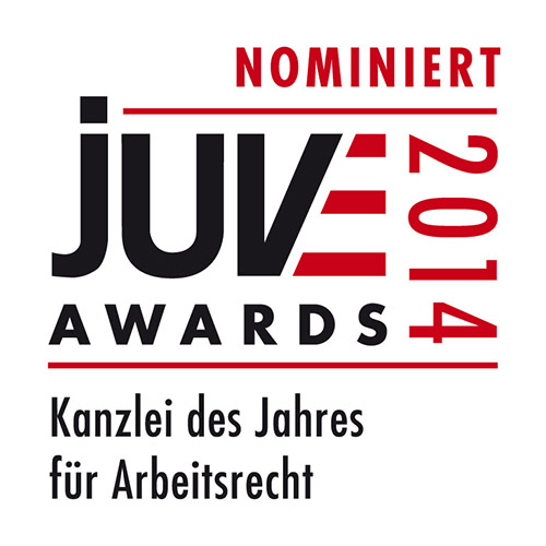Nominiert für Kanzlei des Jahres für Arbeitsrecht, JUVE awards 2014
