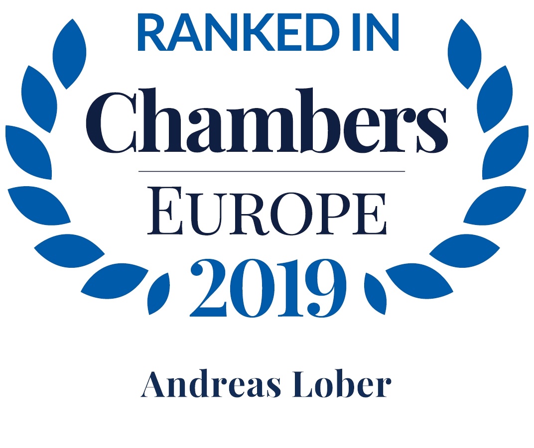 Dr. Andreas Lober, Empfohlener Anwalt durch Chambers Europe 2019
