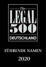 Wolfgang Lipinski, Führender Anwalt durch Legal 500 Deutschland 2020