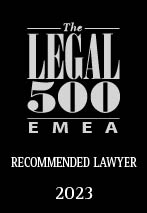 Recommended Lawyer, Legal500 EMEA 23