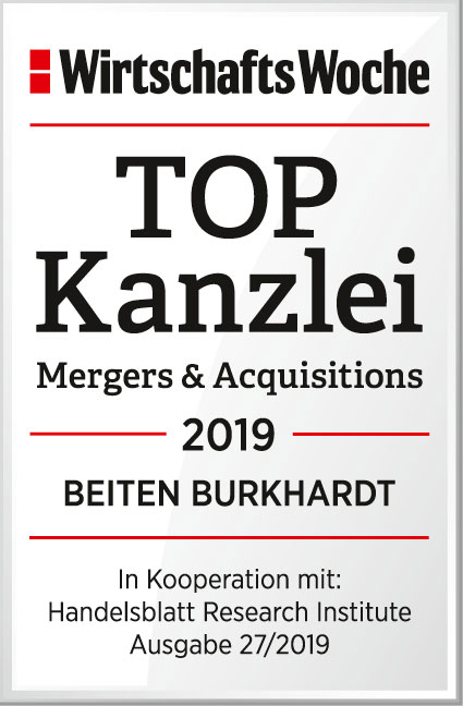 TOPKanzlei für Mergers & Acquisitions, WiWo 2019