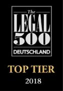 Top Tier, Legal 500 Deutschland 2018