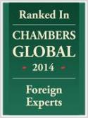Ranked in Chambers Global2014, foreign experts